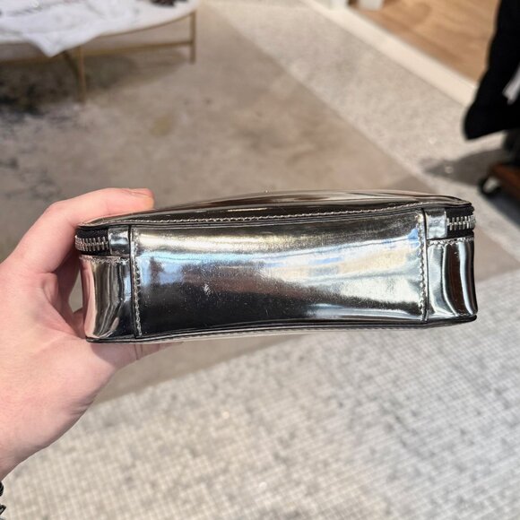 Prada Metallic Silver Chrome Spazzolato Brique Crossbody Bag W/ Pouch - Picture 12 of 16